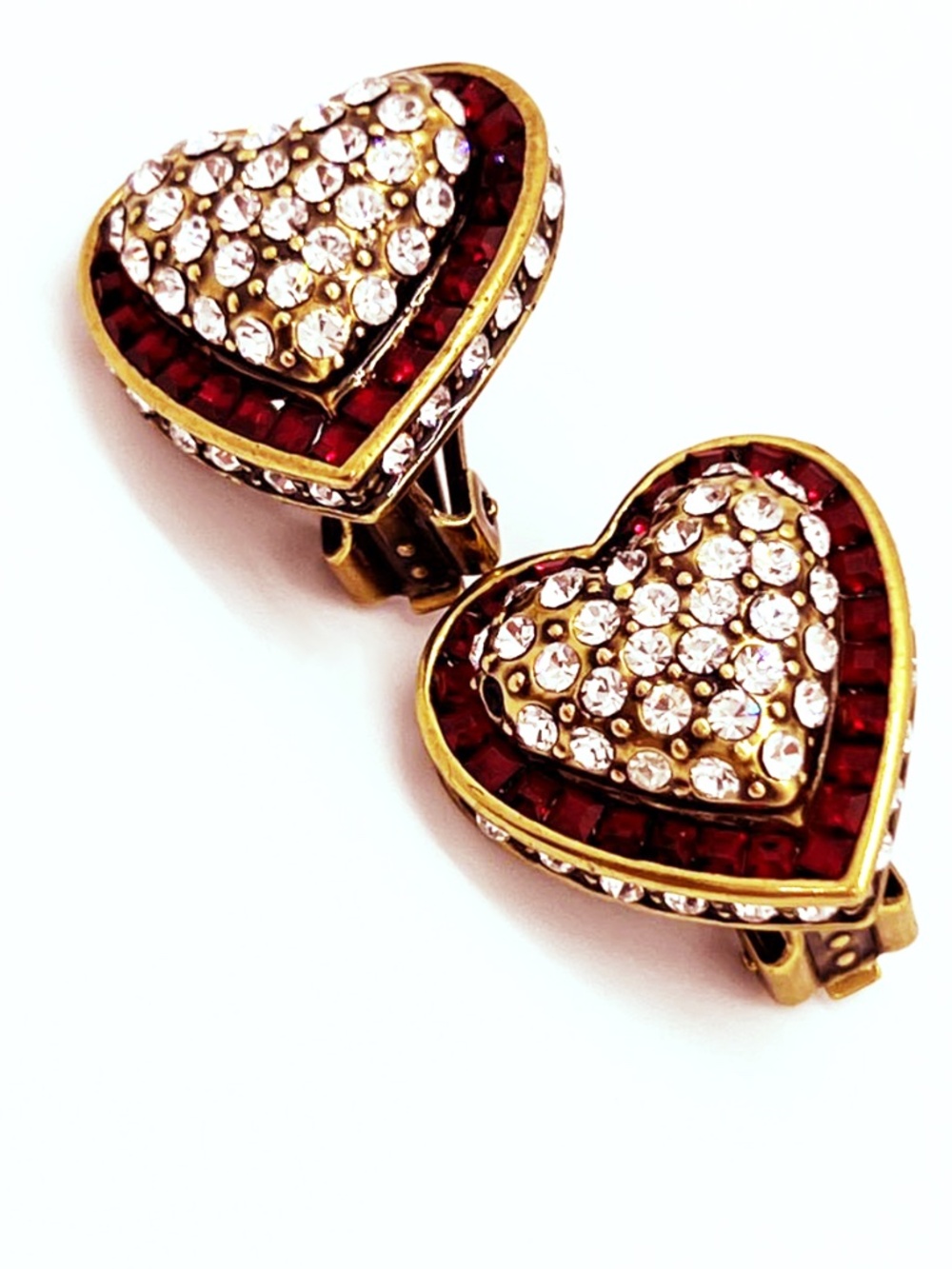 NWOT Heidi Daus Heart Clip Earrings